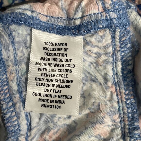 Crown & Ivy Women’s 3X Pink Blue Paisley Dress Vibrant Preppy - Picture 10 of 11